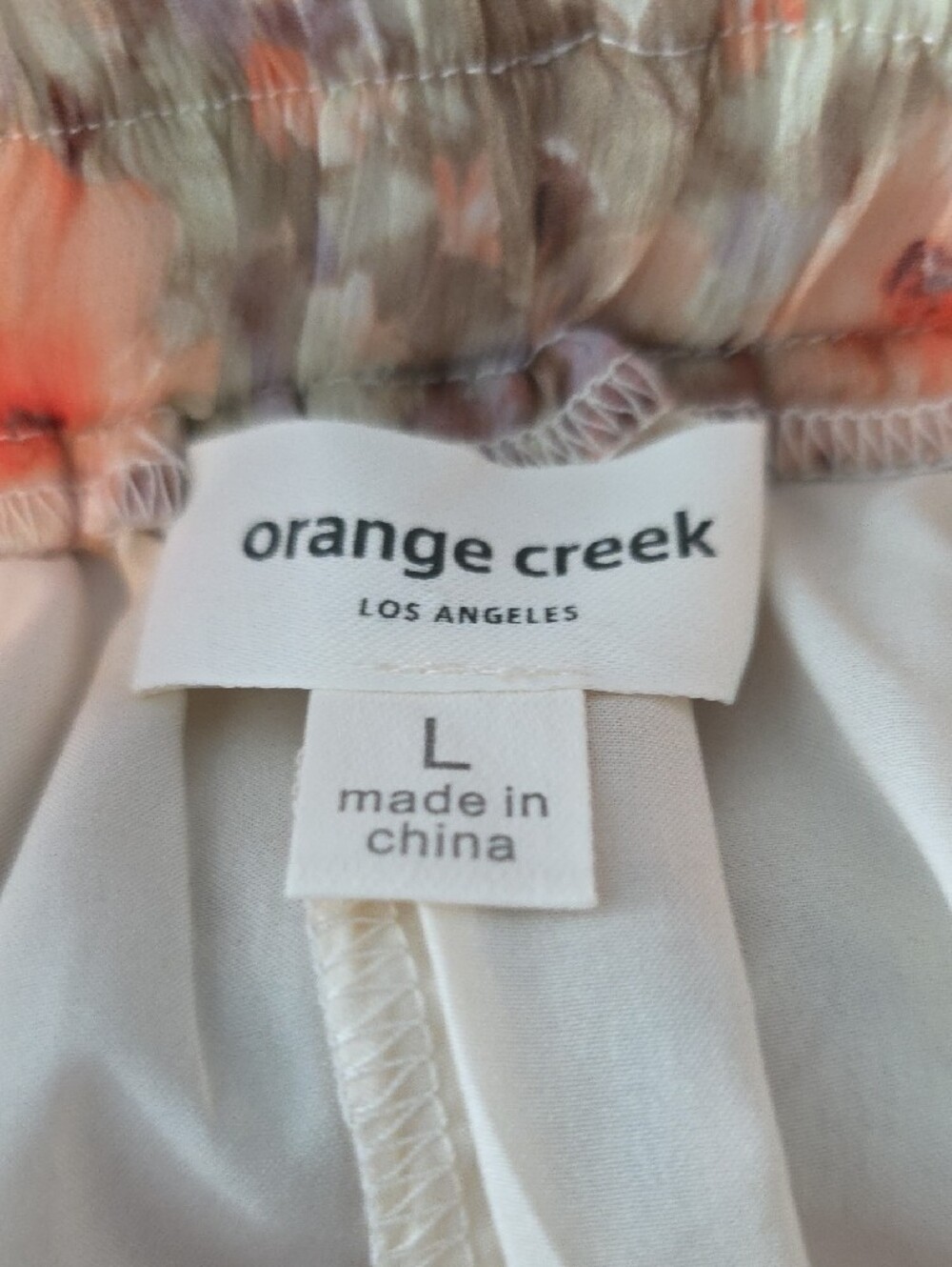 NWOT orange creek Large Peach and Cream Floral Tiered Maxi Skirt - Picture 4 of 6